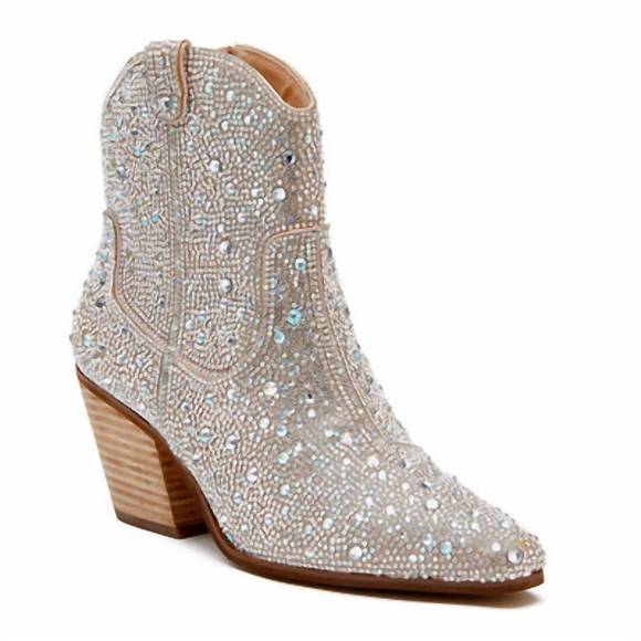 NEW MATISSE women's harlow rhinestone bootie in clear rhinestone - Picture 3 of 5